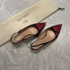 Kate Spade silk kitten heel Slingbacks - size 7